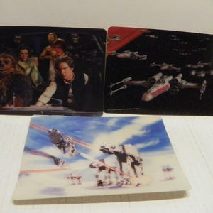 Trilogie du film Star Wars de 1996, lot de 3 cartes holographiques 3D, céréales Kelloggs, L'empire contre-attaque, Lucasfilm