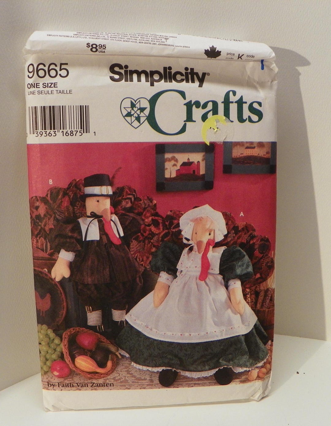 Simplicity Crafts 9665 Sewing Pattern Uncut , Thanksgiving Turkey Doll ...