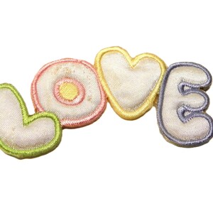 Vintage Love Embroidered Iron-On Applique Patch ,  Sewing Accessory