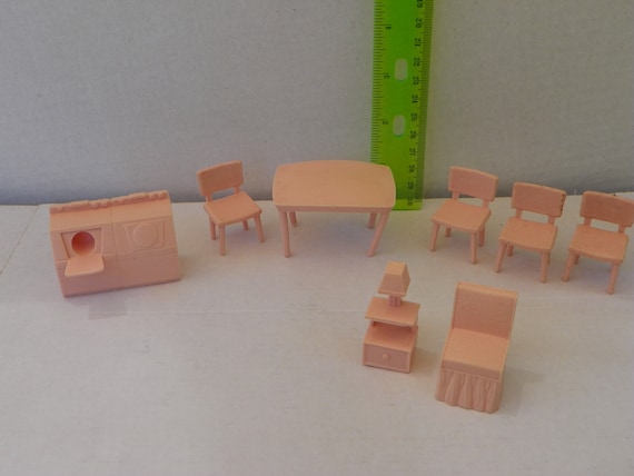 plastic dollhouse furniture 1950's