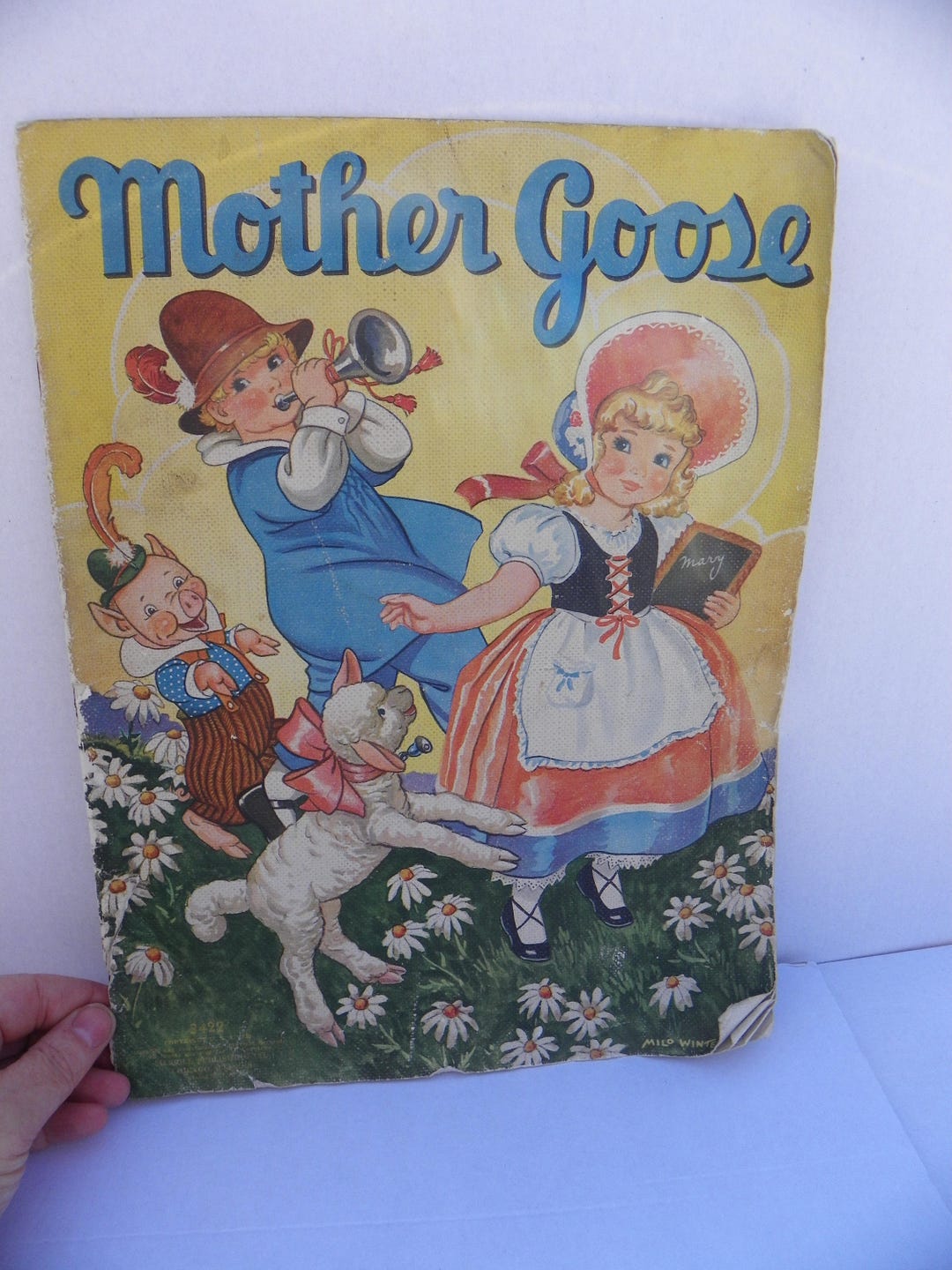 Vintage 1939 Mother Goose Story Book Antique 1939 Linen Soft Etsy
