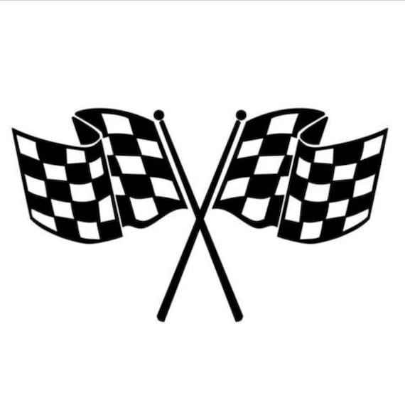 Checkered Flag Race Racing Finish Line Car Truck Window Vinyl Decal Sticker.