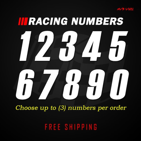 Racing Numbers Vinyl Decal Dirt Bike Quad BMX Competition | Etsy