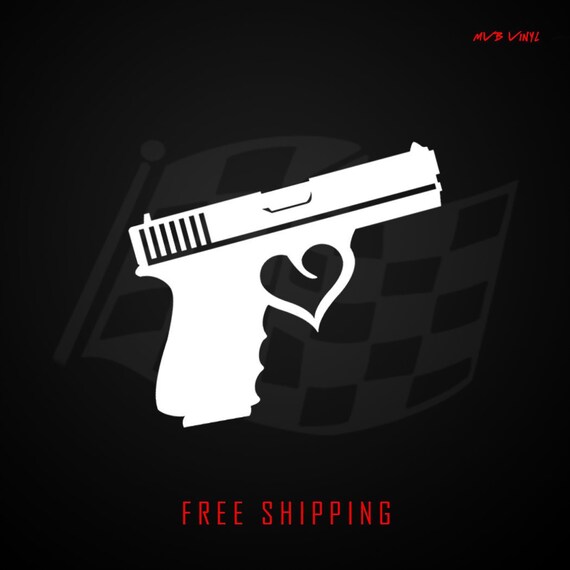 White American Flag Bullet Gun Rifle NRA Vinyl Decal Sticker New Free Shipping