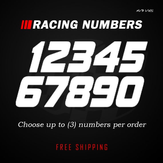 Racing Numbers Vinyl Decal StickerDirt Bike Plate Number BMX Competition 503