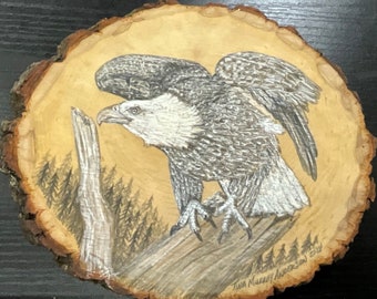 100 Eagle on Dead Tree 7” x 8”