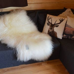 Isländische Weiße Echte Schaffell Lammfell Schaffell Teppich lange Wolle