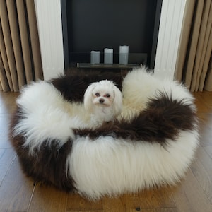Real Sheepskin XXL Dog Bed, fur cozy soft bed, Premium Quality sheepskin for dogs, cat, schaffell Hygge