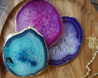 Agate Coasters - ASSORTED - Sets of 2/4/6+ - Housewarming gift - Bridal gift - Home- Home Decor- Wedding - Summer - Fall - Bridal