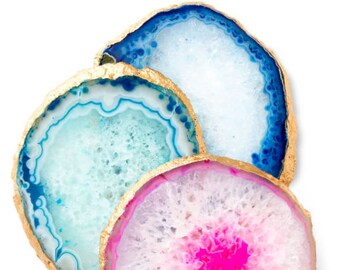 Agate Coasters - ASSORTED - Sets of 2/4/6+ - Housewarming gift - Bridal gift - Home- Home Decor- Wedding - Summer - Fall - Bridal