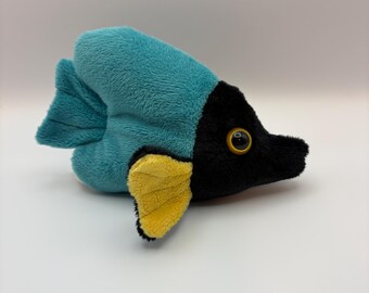 Turquoise and Black Fish Beanie Plush