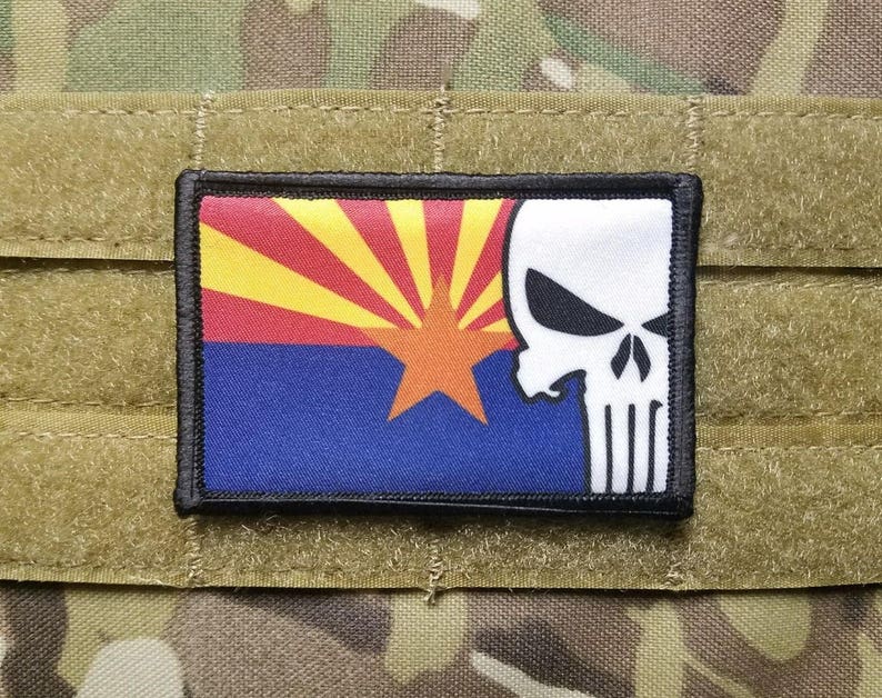 PUNISHER SKULL USA FLAG MILITARY TACTICAL US ARMY MORALE BADGE HOOK PATCH TAN
