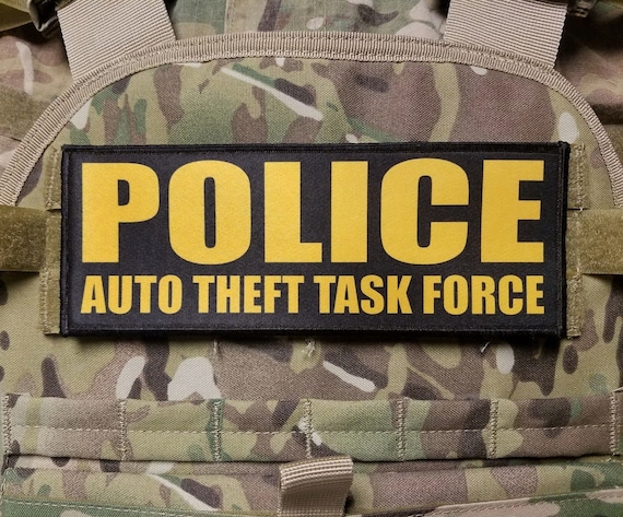 3x8/" POLICE K9 UNIT Black Grey Tactical Hook Plate Carrier Morale Raid Patch