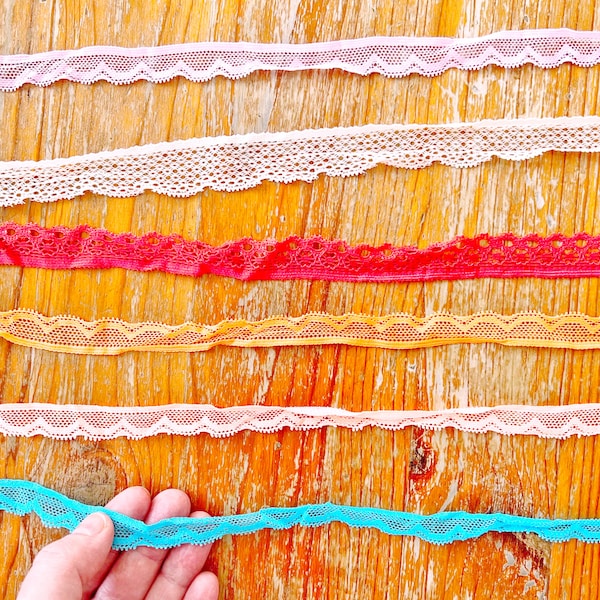 Boho Style Light Stretch Elastic Scallop Trim for DIY Lingerie - Multiple Styles and Colors - You Choose - 15-17 mm - By the Yard