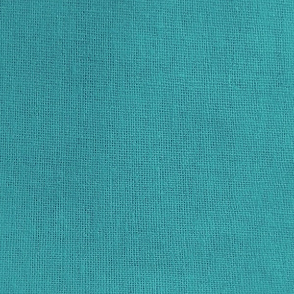 Turquoise Fabric – Cotton Linen Blend – 55 Inch Width - Soft Medium Weight - 1 Yard - for DIY Sewing Fashion Eco Friendly Natural