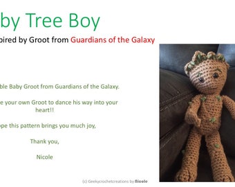 Baby Tree Boy Pattern inspired by Groot