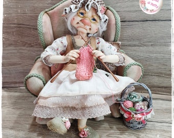 Figura estatua Ooak nonna elfa