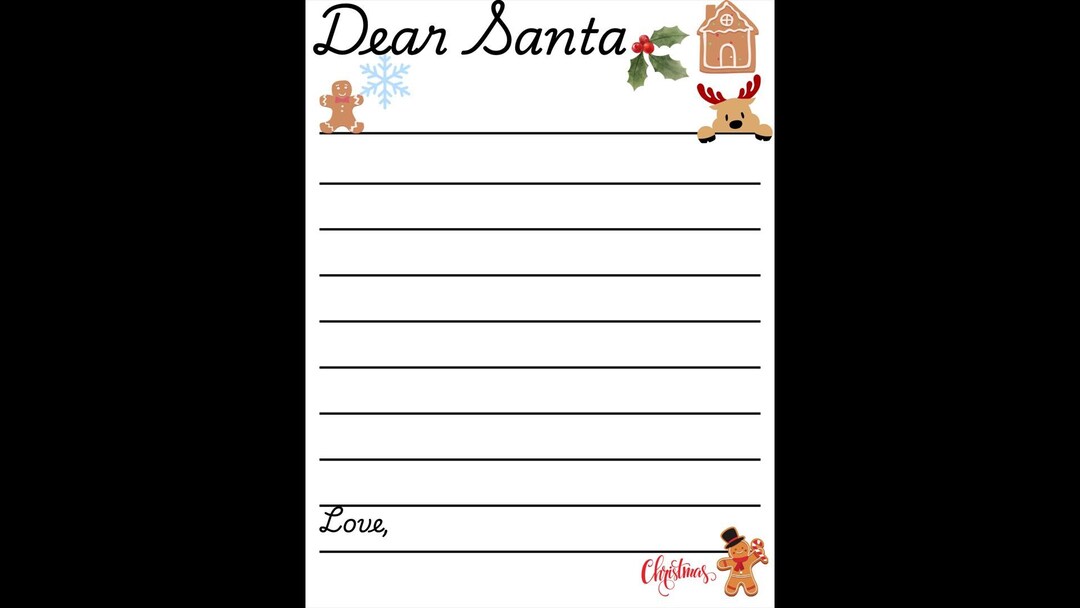 Printable Letter to Santa Stationery Festive Christmas Designs Etsy