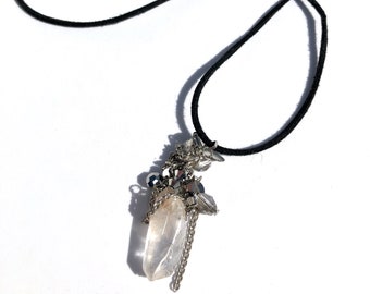 Clear Quartz necklace, natural crystal pendant