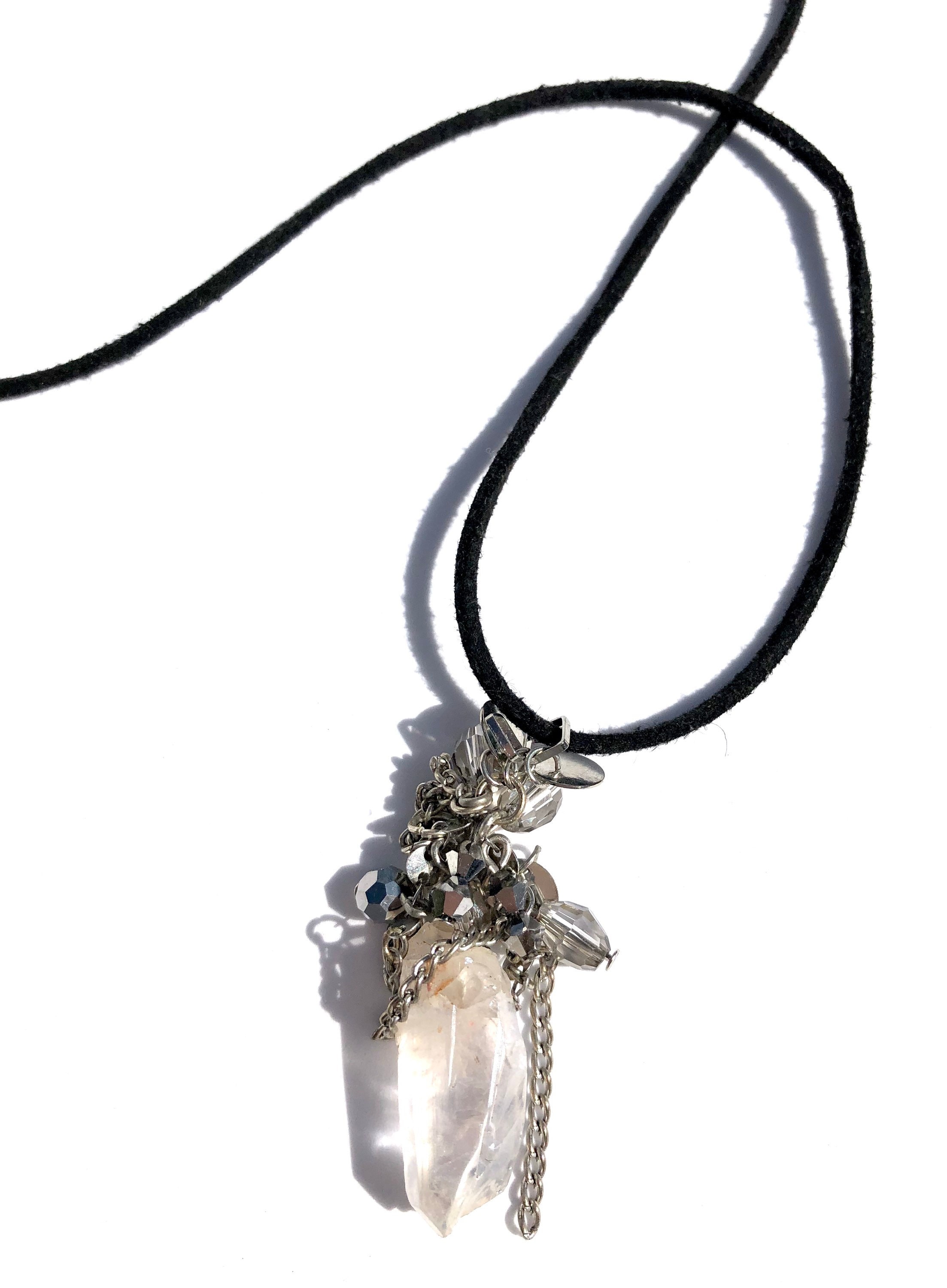 Clear Quartz Necklace Natural Crystal Pendant Etsy UK