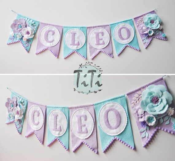 Personalized Felt Baby Pennant Banner Name Custom Boho Decor Etsy