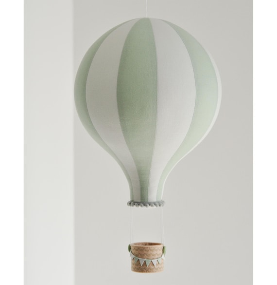 BIG hot air balloon nursery decor, travel theme, hot air balloon retro style, baby shower gift, sage hot air balloon, gender neutral
