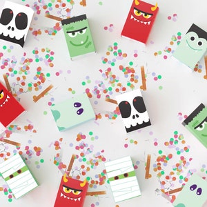 Favor Box Covers // Halloween Monster Bash // Customizable Downloadable Printable image 2