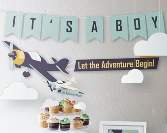 Airplane Pilot Baby Shower Party Kit // Downloadable + Printable