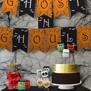 Favor Box Covers // Halloween Monster Bash // Customizable Downloadable Printable image 3