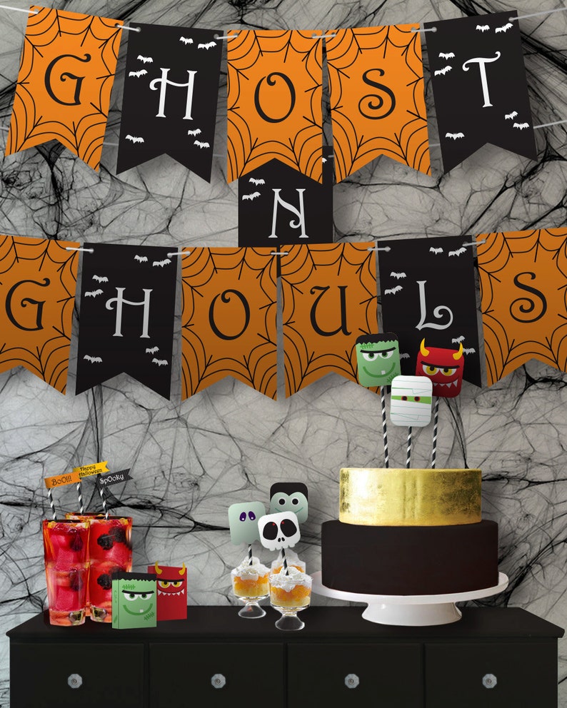 Favor Box Covers // Halloween Monster Bash // Customizable Downloadable Printable image 3