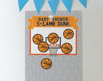 Slam Dunk // Baby Shower Game // Poster and Game Pieces // Downloadable + Printable