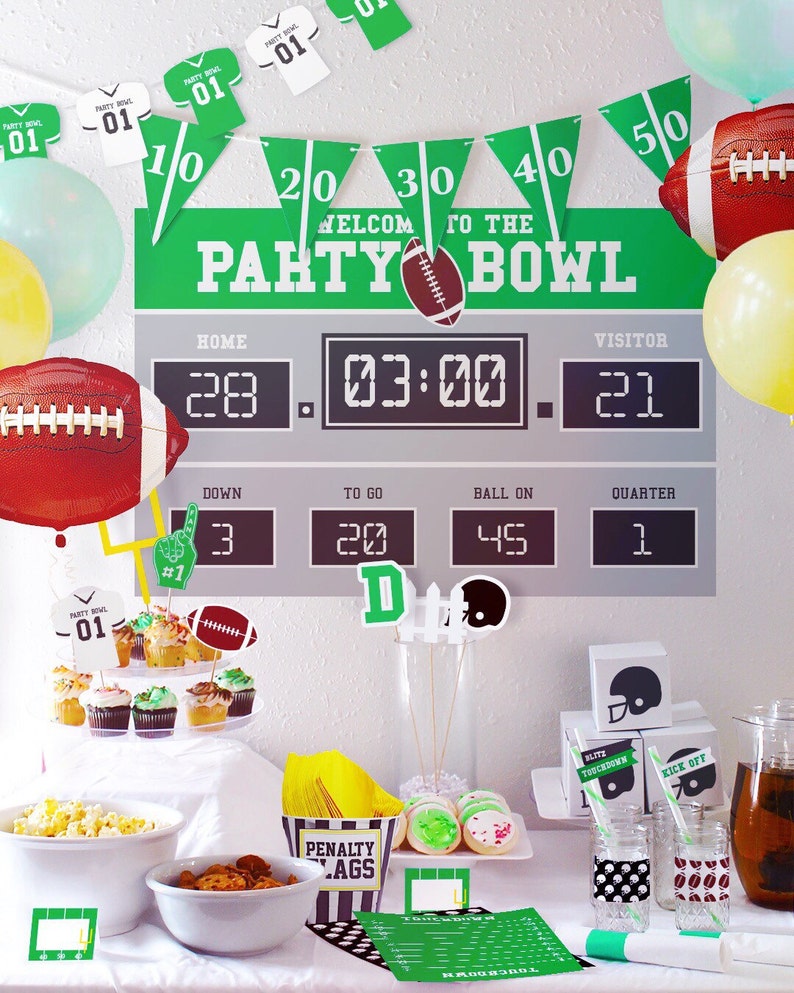 Bunting Only // Football Party Decorations // Customizable Downloadable Printable image 2