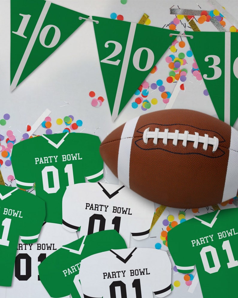 Bunting Only // Football Party Decorations // Customizable Downloadable Printable image 1