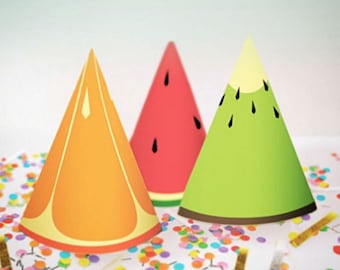 Party Hats Only // Tutti Frutti Party Theme // Downloadable + Printable