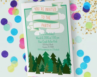 Woodland Party Theme // Customizable Invitation // Downloadable + Printable