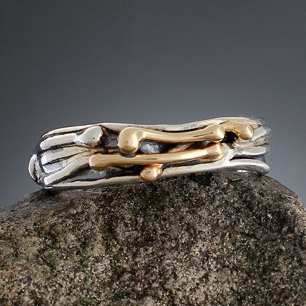 Sterling Silver and 14k Gold Vine Ring
