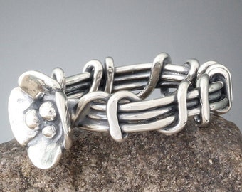 925 Silber Ring mit Blume aus 925 sterling Silber - Boho Ring - Botanischer Ring - Boho Ring - Boho Ring - Boho Ring