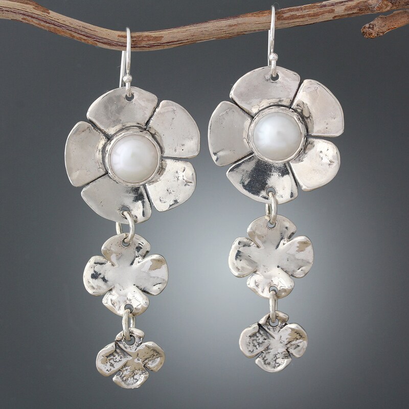 Dogwood and Cotton Pearl Earrings main image 0