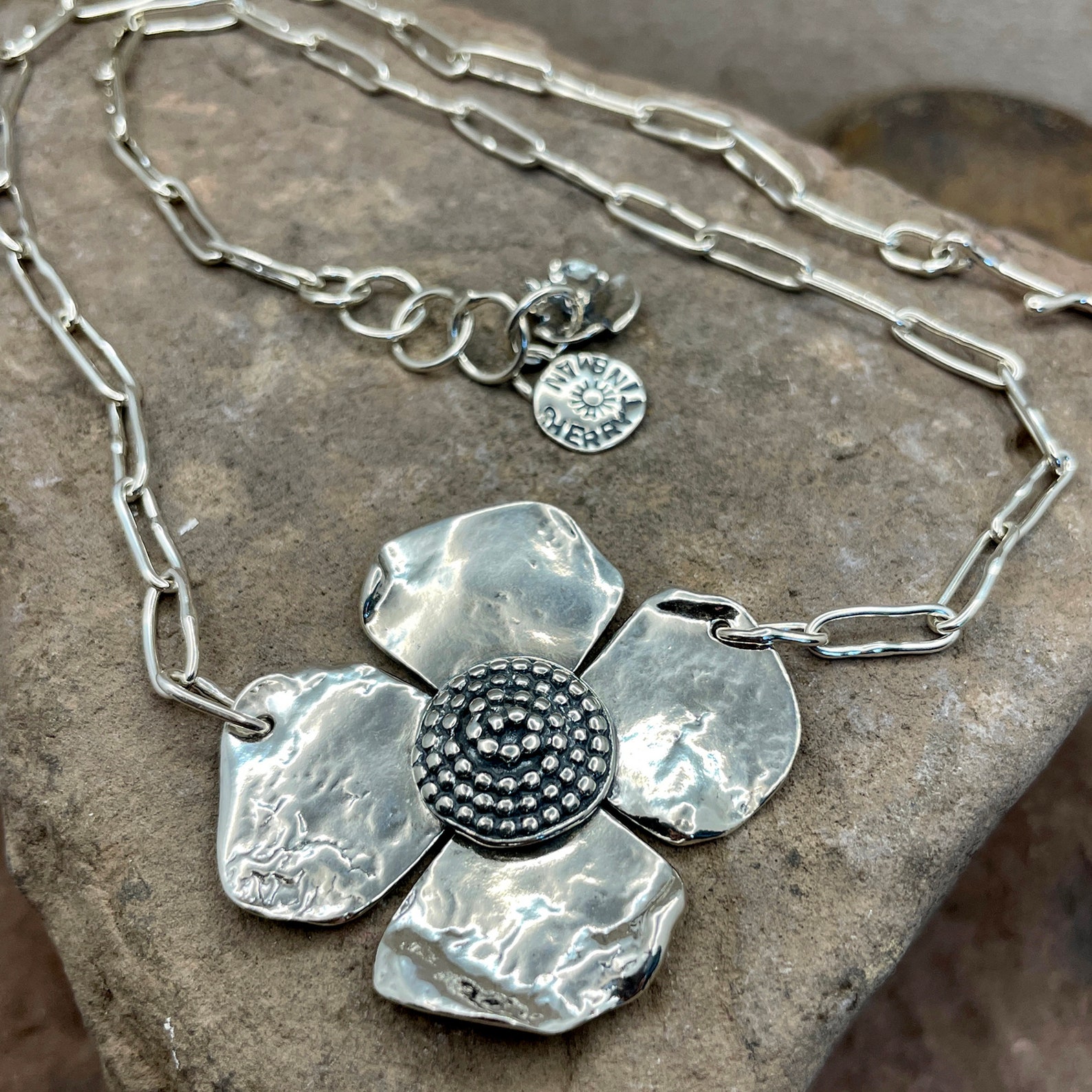 Large Flower Statement Necklace Flower Necklace Botanical Etsy