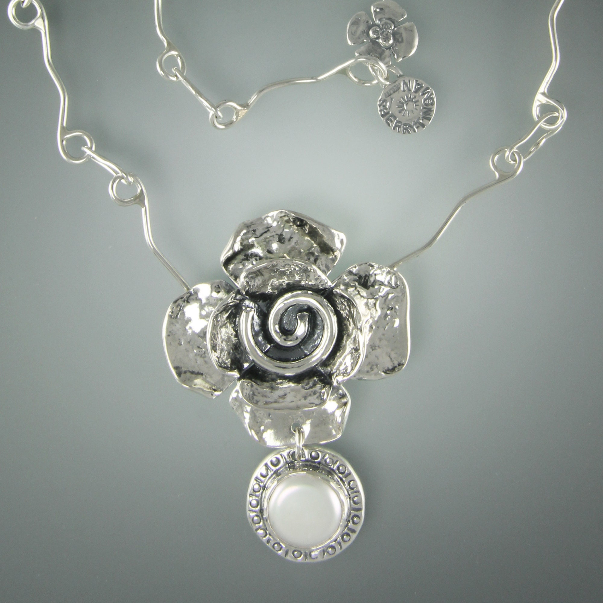 Large Spiral Flower Necklace
