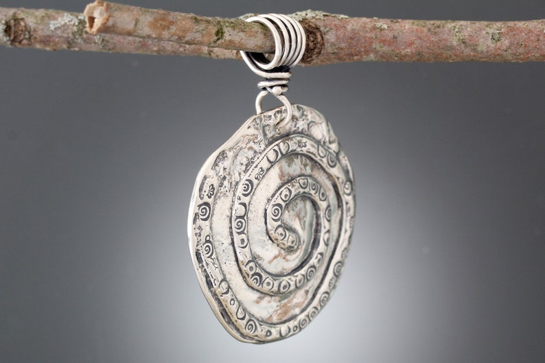 Sterling Silver Spiral Pendant Snake Jewelry Silver Snake Etsy