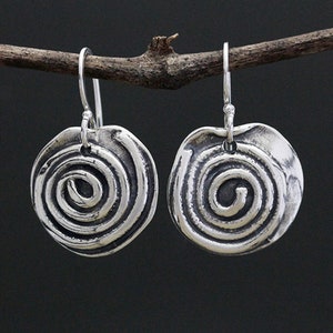 Sterling Silver Spiral Earrings - Simple Earrings - Spiral Jewelry - Simple Earrings - Minimalist Earrings - Silver Earrings