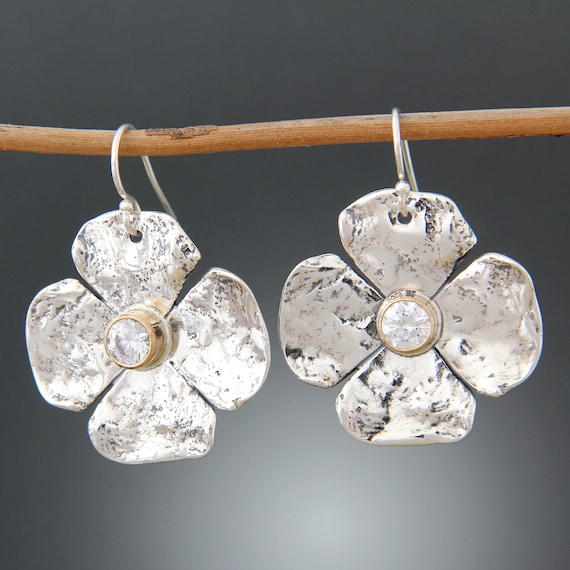 MicVivien Orecchini A Fiore In Argento 925 Con Zirconi – Eleganti, 16 Mm, Anallergici, Con Sacchetto In Velluto - 2