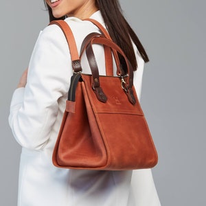 brown leather bag