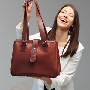 brown leather tote bags for women