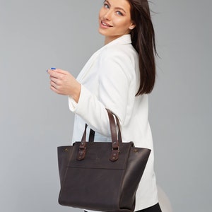 tote bag, personalized tote bag, tote bag with zipper, custom tote bag, leather tote bag, bridesmaid tote bag, bridesmaid gifts image 5