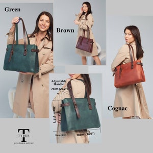 leather tote bag, personalized tote bag, bridesmaid tote bag, tote bag with zipper, tote bag, leather laptop bag, custom tote bag zdjęcie 10