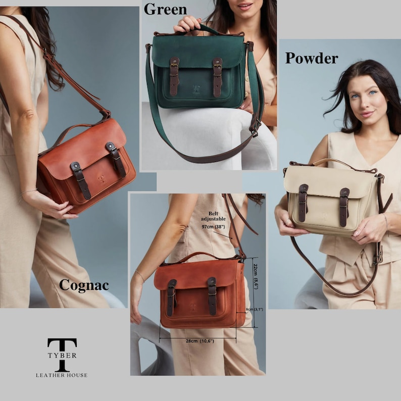 leather satchel women, handmade leather satchel, brown leather satchel, soft leather satchel, mini leather satchel, large leather satchel image 10