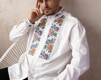 Linen embroidered shirt Ukrainian Vyshyvanka Men's Ukrainian Traditional Ukrainian shirts Gift for Him Gift for Men Gift for wedding