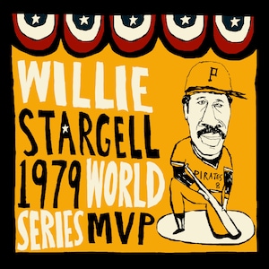 Pittsburgh Pirates Willie Stargell: stampa artistica di baseball MLB (disponibile in diverse dimensioni, da 8x8 a 23x23)